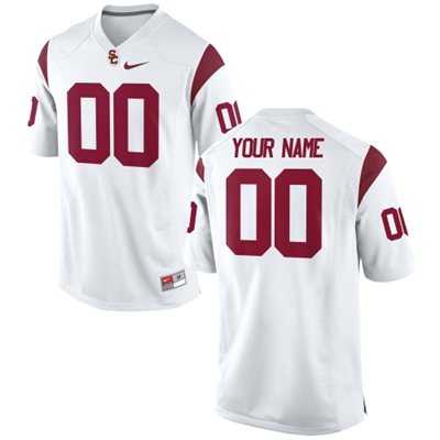Men%27s USC Trojans 2015 Nike White Customized Replica Football Jersey